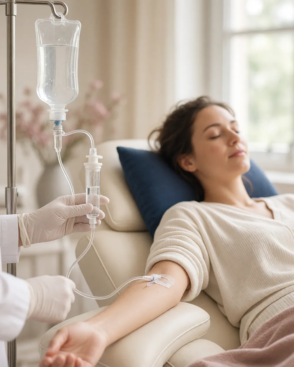 Infusion in heller Praxisumgebung