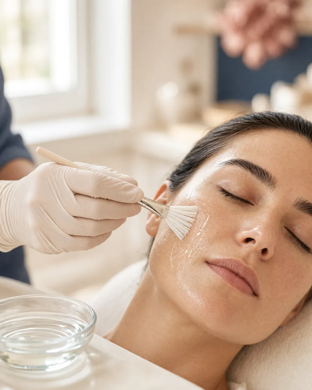Chemisches Peeling im Gesicht