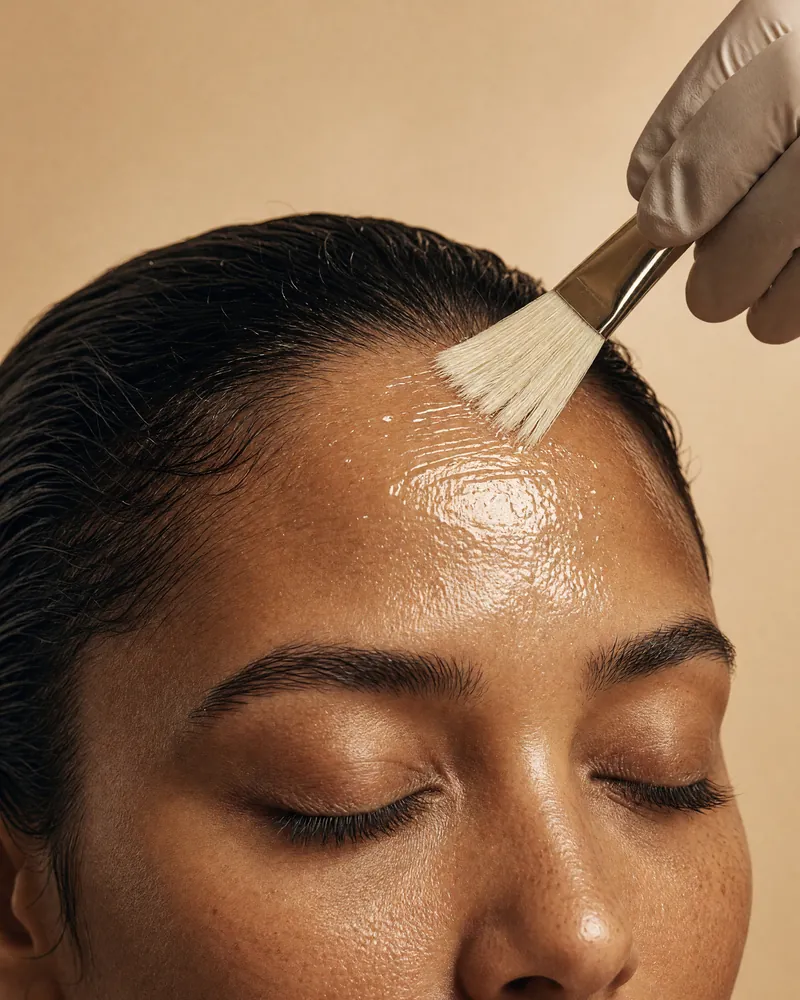 Chemisches Peeling im Gesicht